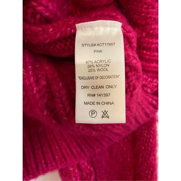 New ASTR the label Women's Madison Pullover Knit Sweater Pink Embellished M - Picture 5 of 9